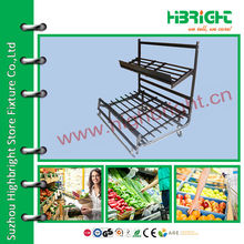 supermarket metal black display rack for fruit and vegetable